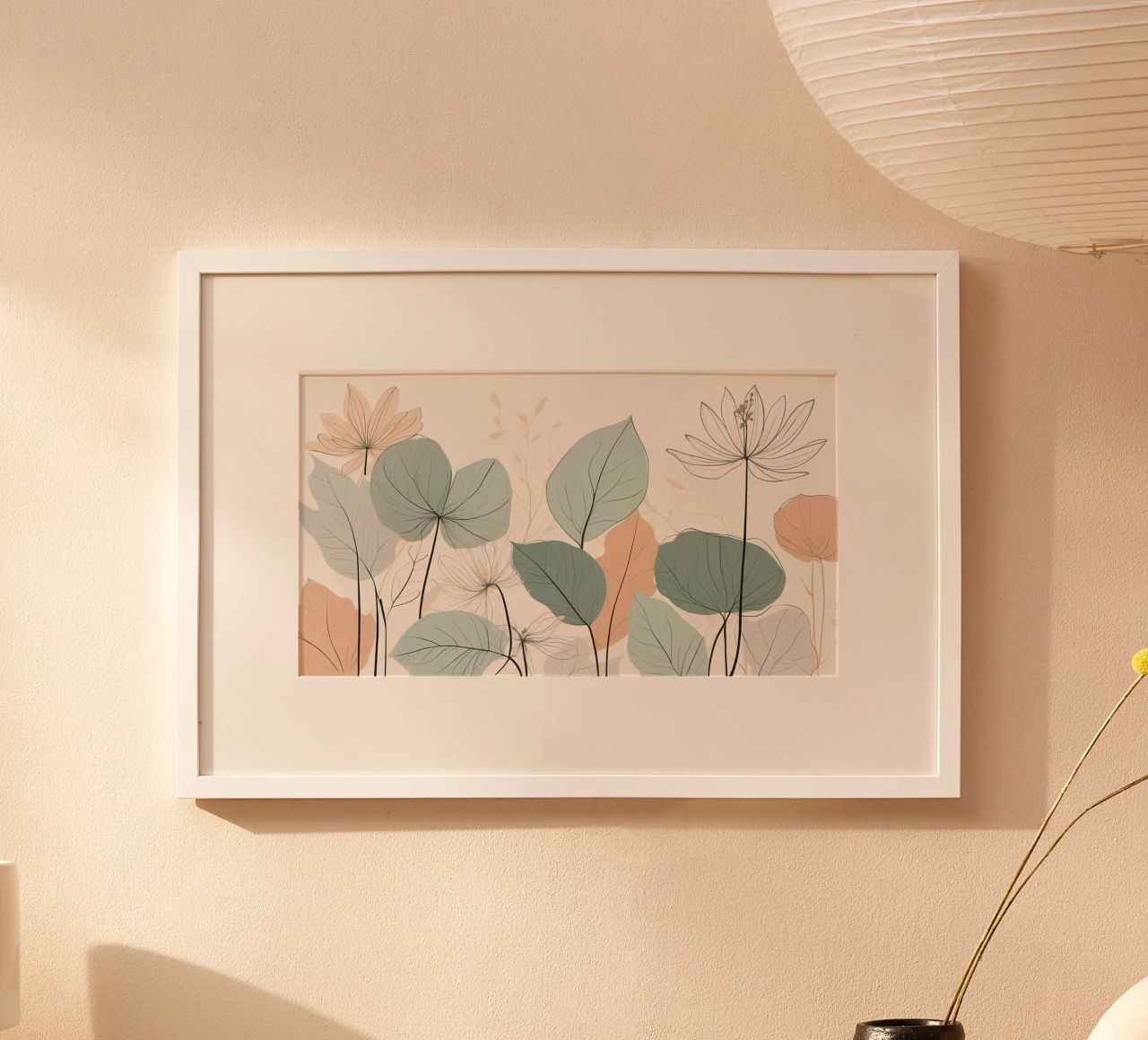 Illustration botanique douce et pastel de fleurs élégantes poster de DesignDoodle