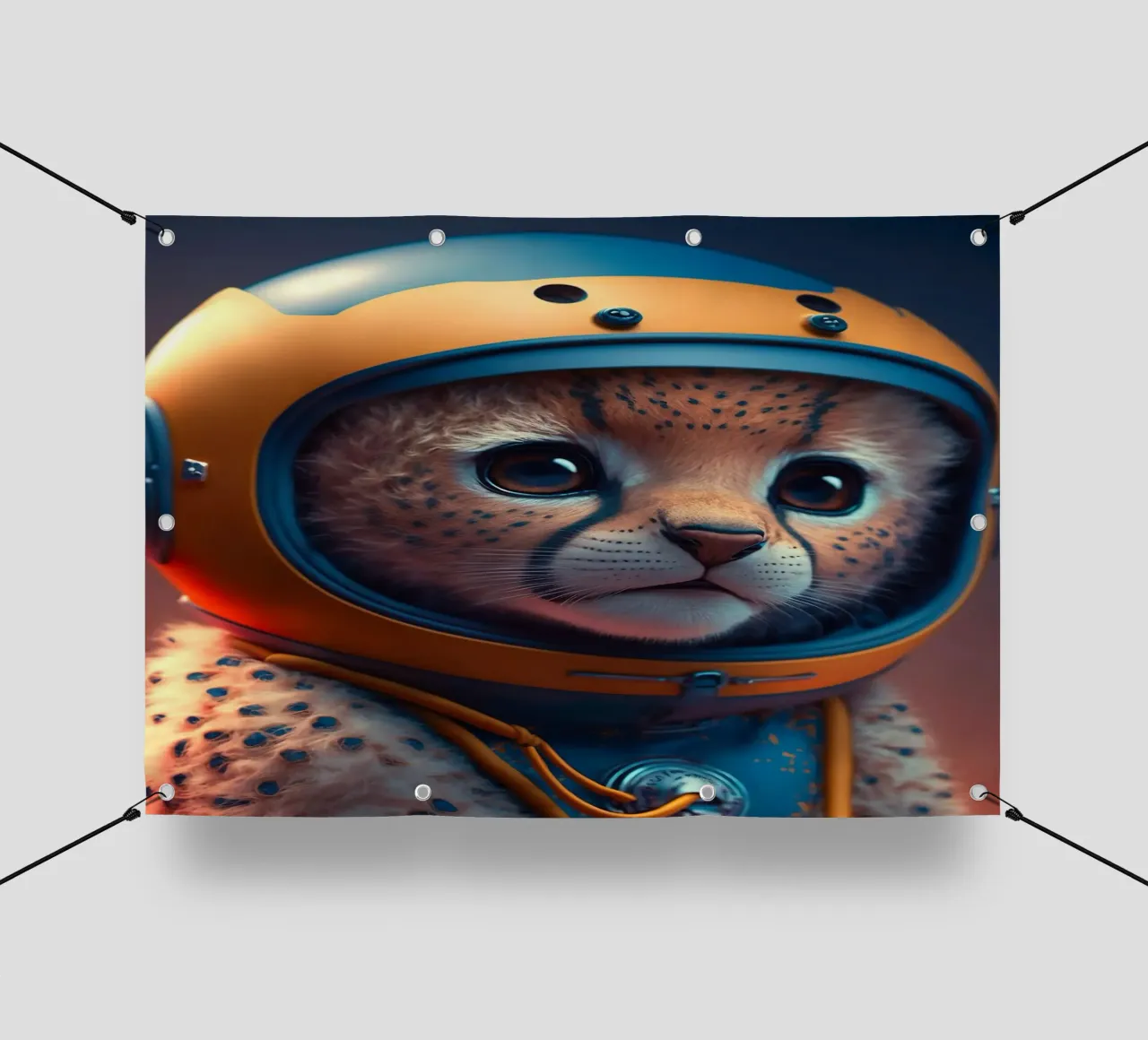 cheetah helmet spacesuit animal kitten big eyes cute space f pvc cover by minerva santiago