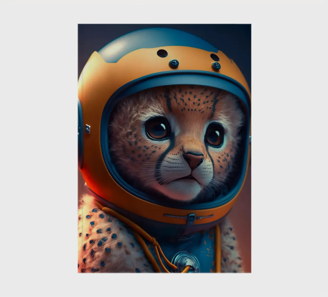 cheetah helmet spacesuit animal kitten big eyes cute space f notebook by minerva santiago
