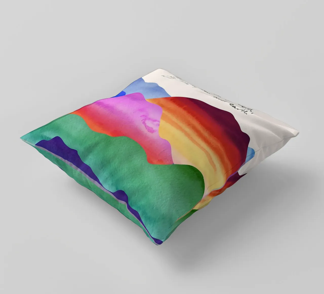 colline testo gradiente arcobaleno salmo preghiera religiosa cielo terre cuscino da minerva santiago