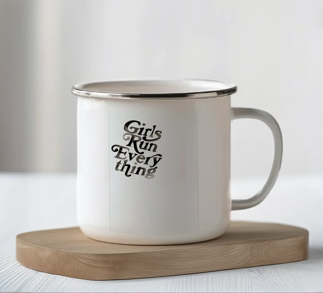 Lets Talk enamel mug by Victoria Verbaan