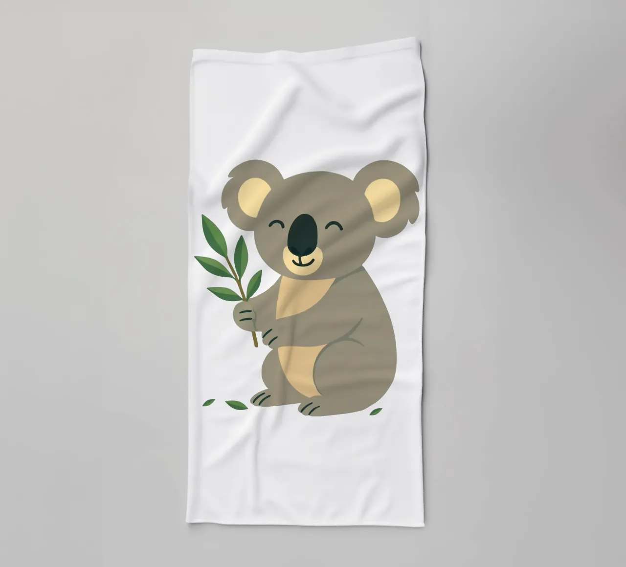 Smiling koala with eucalyptus - nature-loving motif towel by namosh