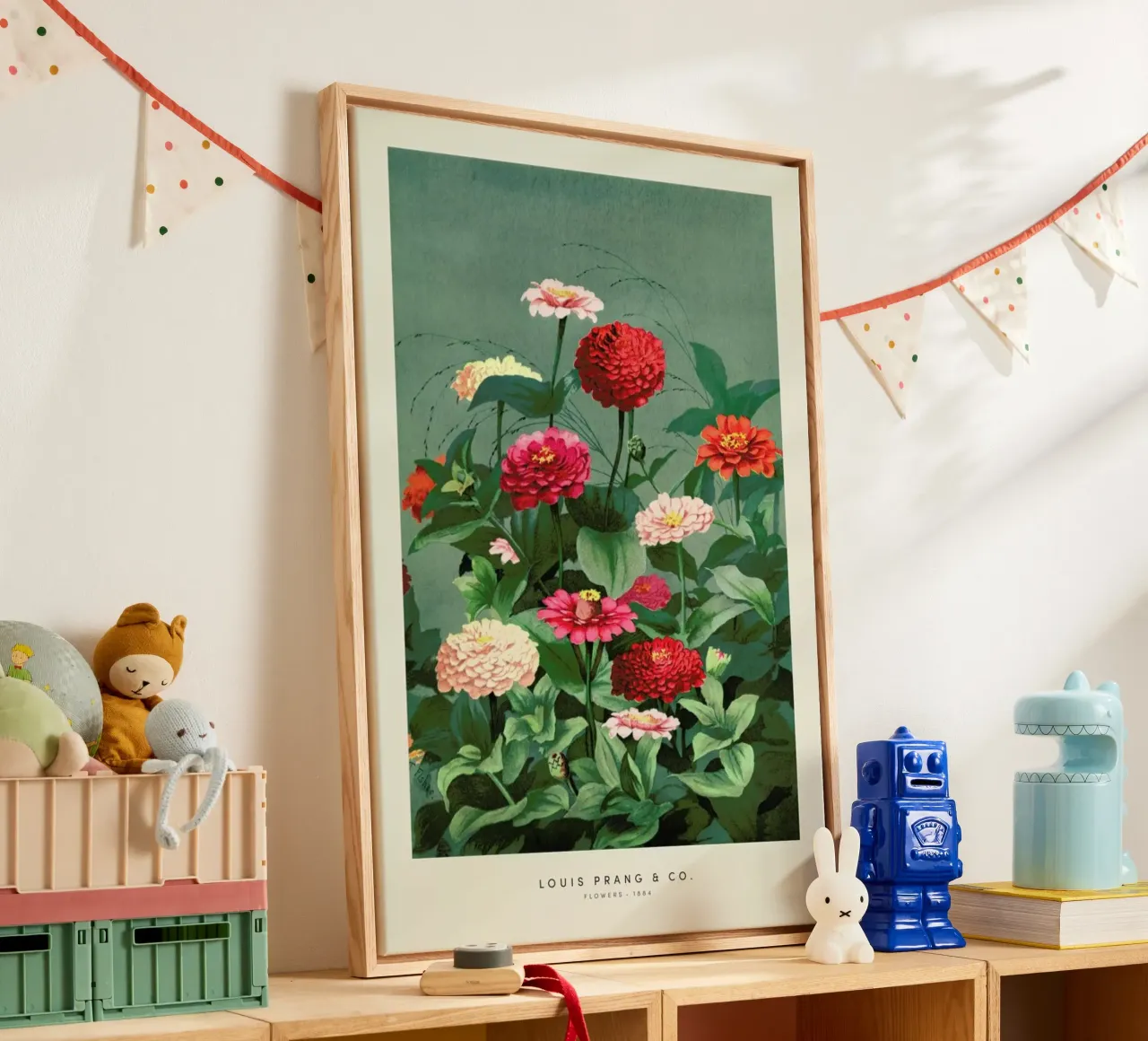 Prang & Co. - Flowers tela con Cornice a cassetta da Vintage by JUNIQE