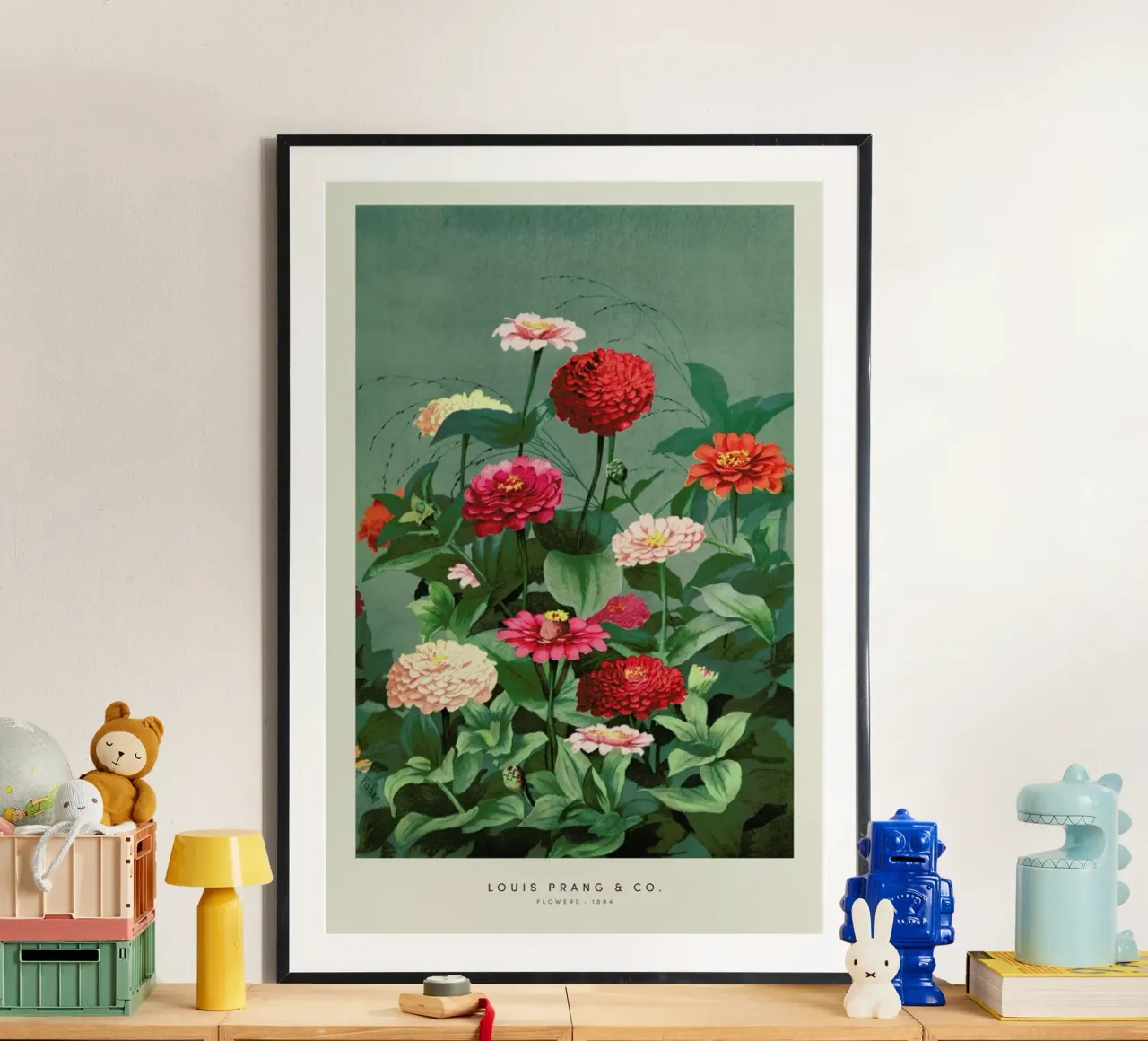 Prang & Co. - Flowers poster con telaio in legno da Vintage by JUNIQE