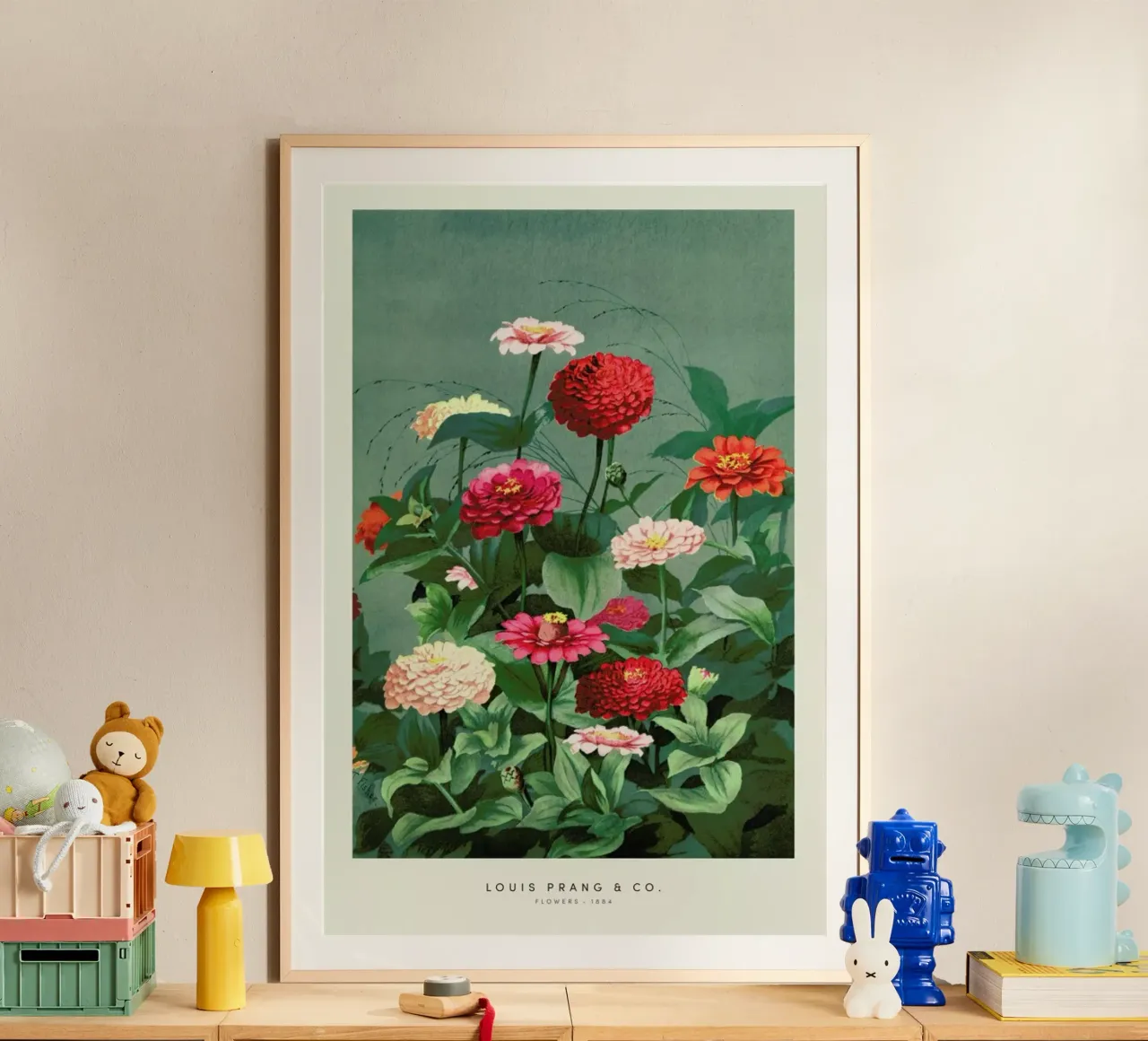 Prang & Co. - Flowers poster con telaio in legno da Vintage by JUNIQE