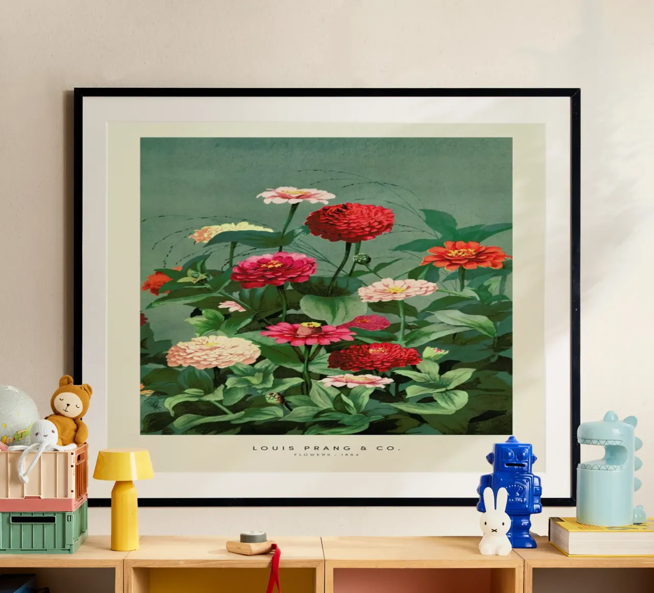 Prang & Co. - Flowers poster con telaio in legno da Vintage by JUNIQE