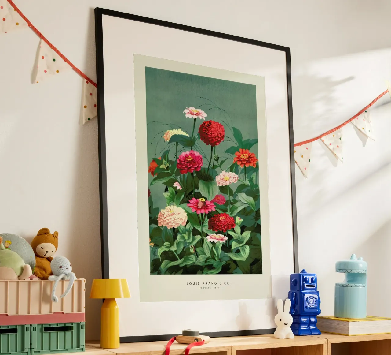 Prang & Co. - Flowers poster con telaio in legno da Vintage by JUNIQE