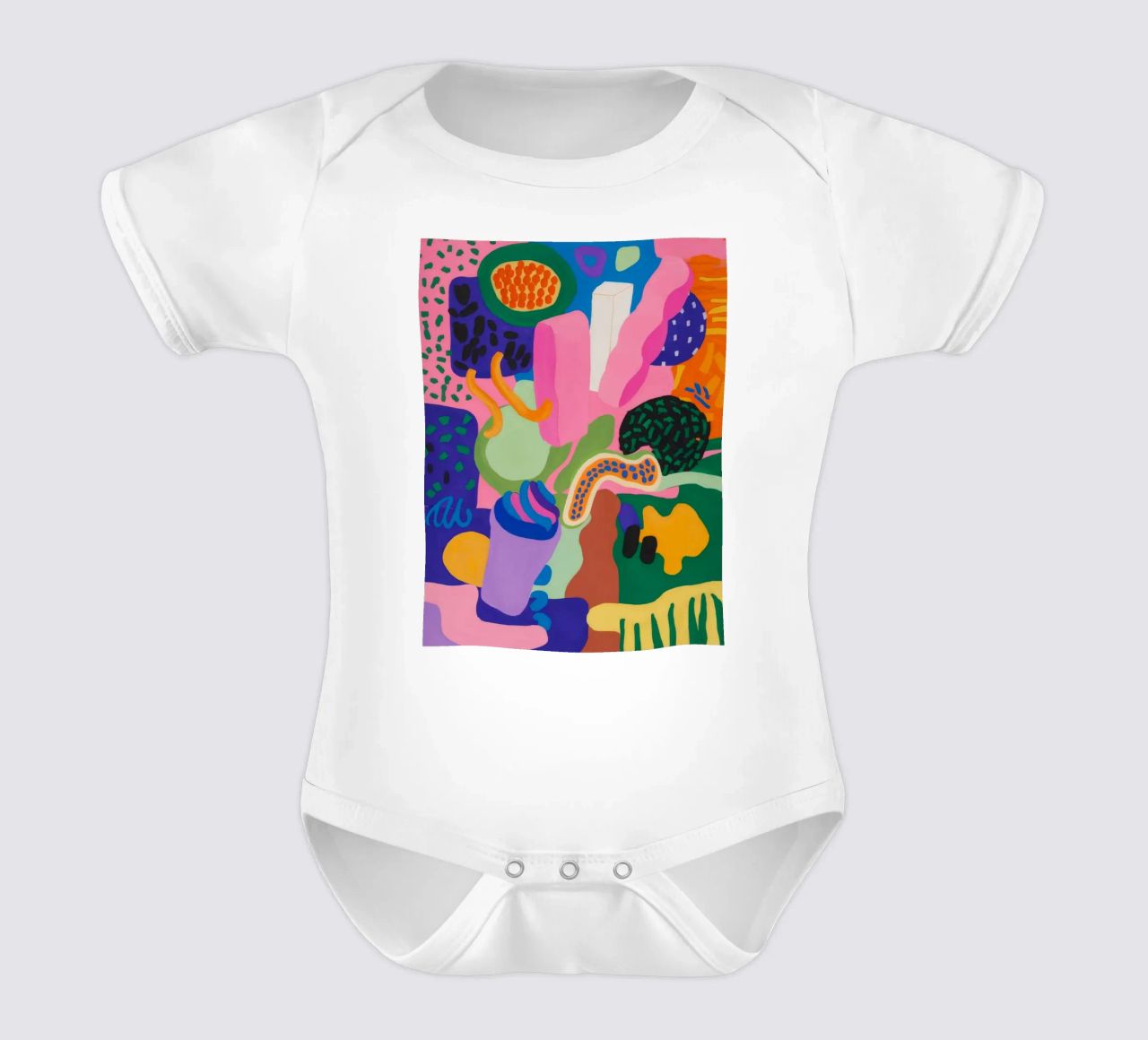Estasi cromatica dei blob body neonato maniche corte da Zep Layers