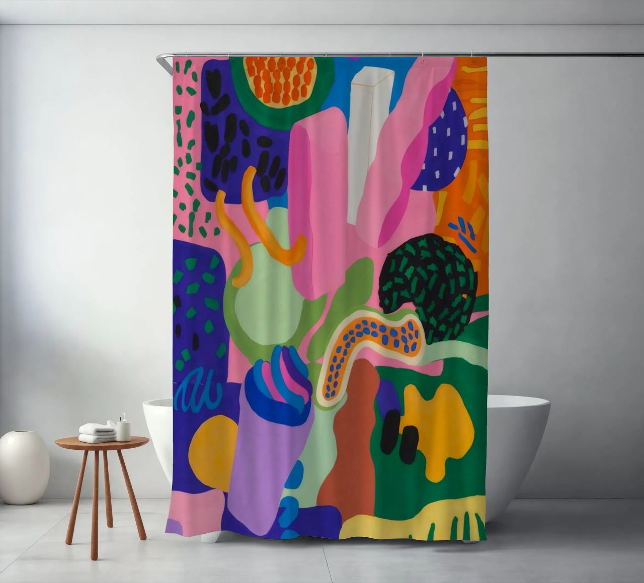 Chromatic Blob Ecstasy shower curtain by Zep Layers