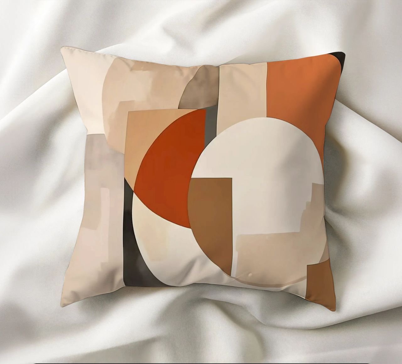 circles rectangles geometric shapes overlapping forms abstra decorative cushion by Jhon W Caquimbo
