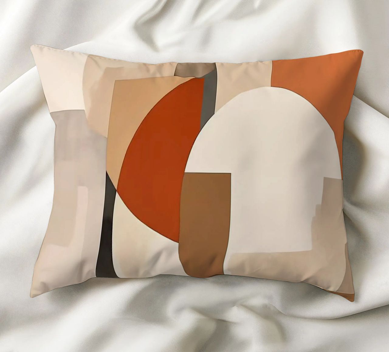 circles rectangles geometric shapes overlapping forms abstra decorative cushion by Jhon W Caquimbo