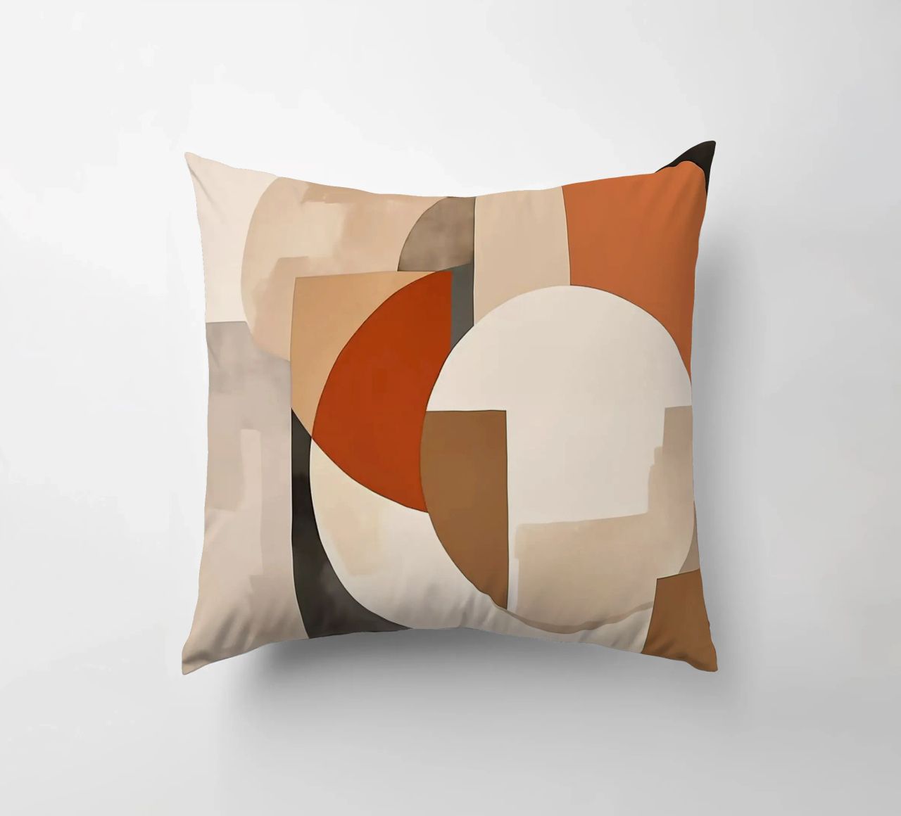 circles rectangles geometric shapes overlapping forms abstra decorative cushion by Jhon W Caquimbo