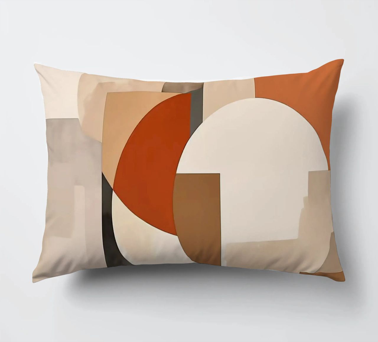 circles rectangles geometric shapes overlapping forms abstra decorative cushion by Jhon W Caquimbo