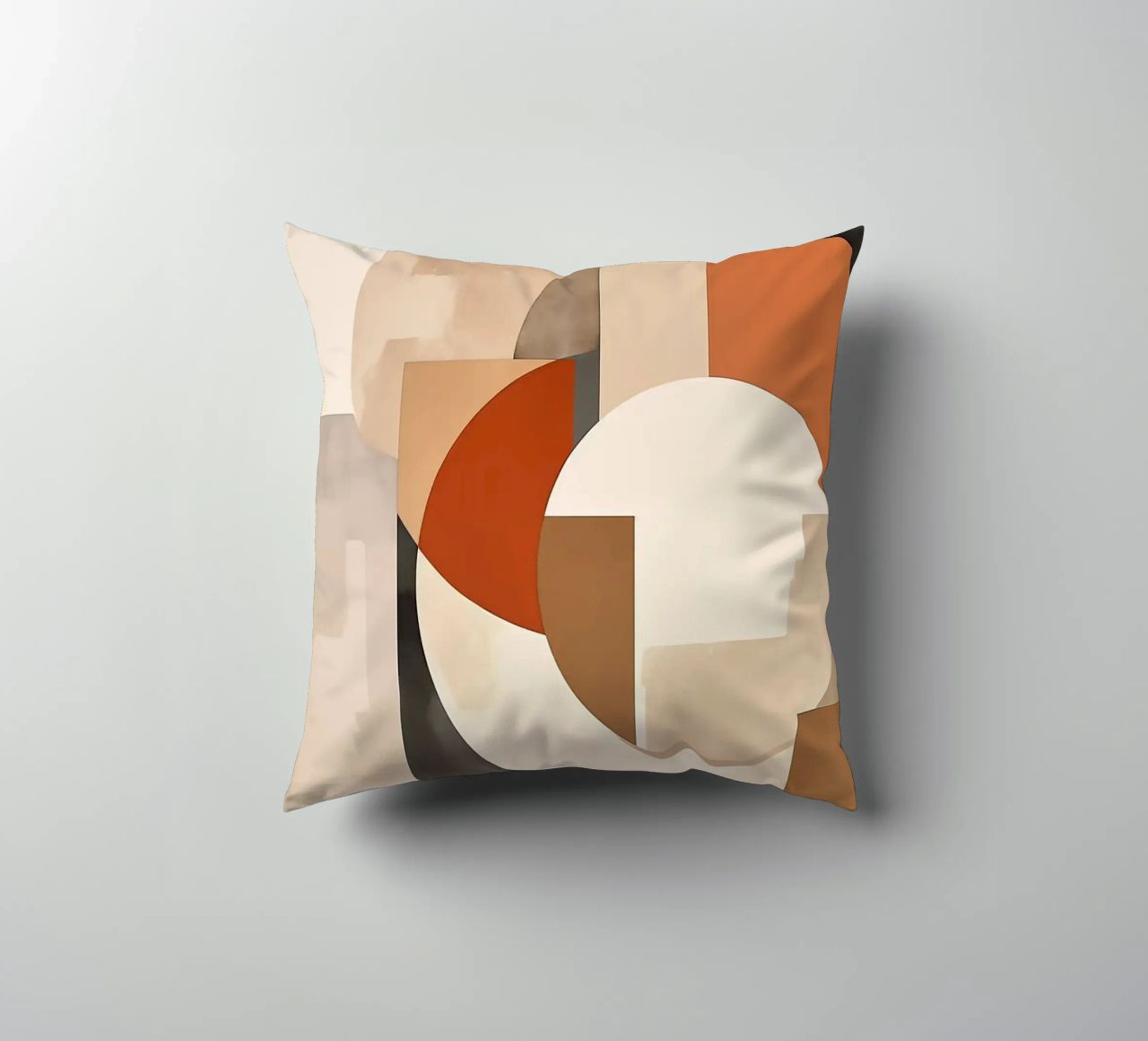 circles rectangles geometric shapes overlapping forms abstra decorative cushion by Jhon W Caquimbo