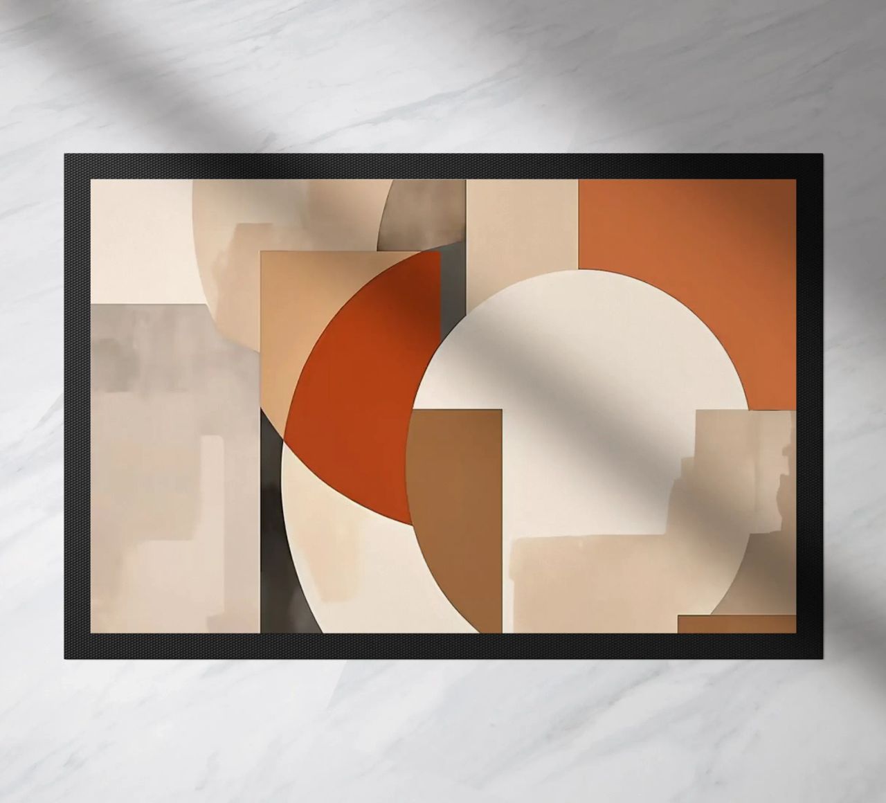circles rectangles geometric shapes overlapping forms abstra doormat by Jhon W Caquimbo