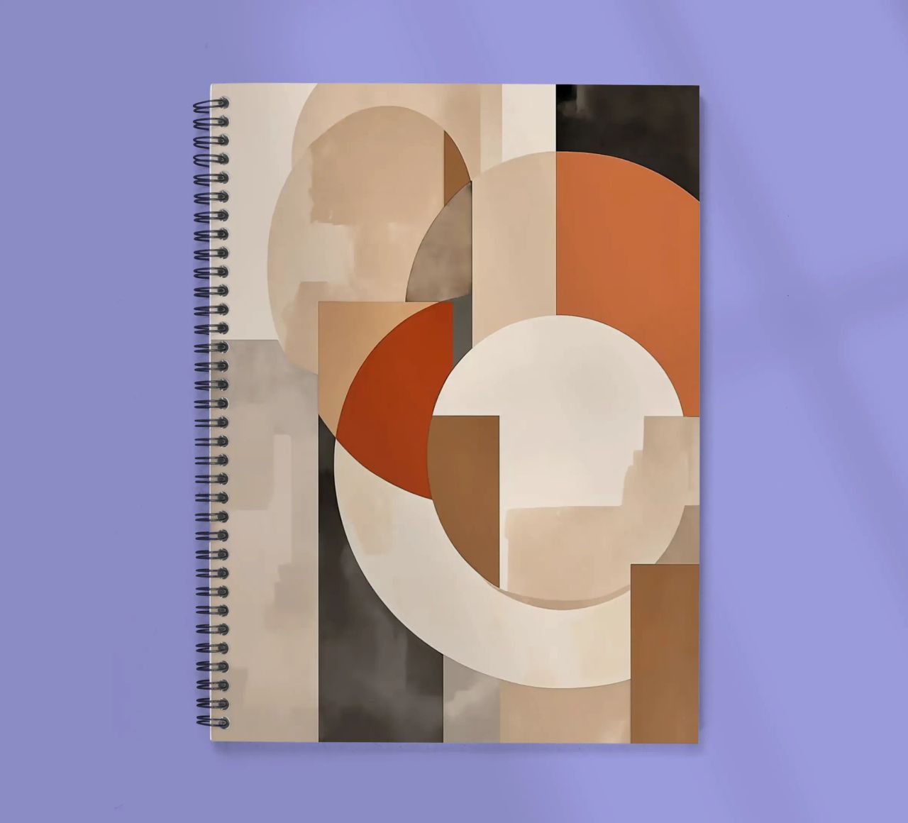 circles rectangles geometric shapes overlapping forms abstra spiral notebook by Jhon W Caquimbo