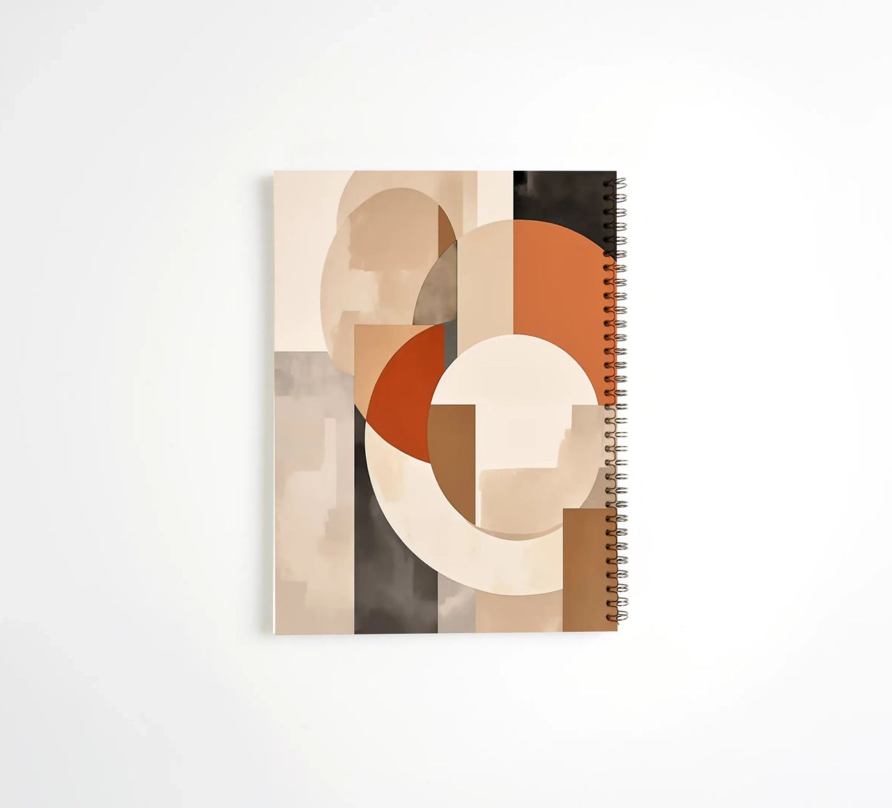 circles rectangles geometric shapes overlapping forms abstra spiral notebook by Jhon W Caquimbo