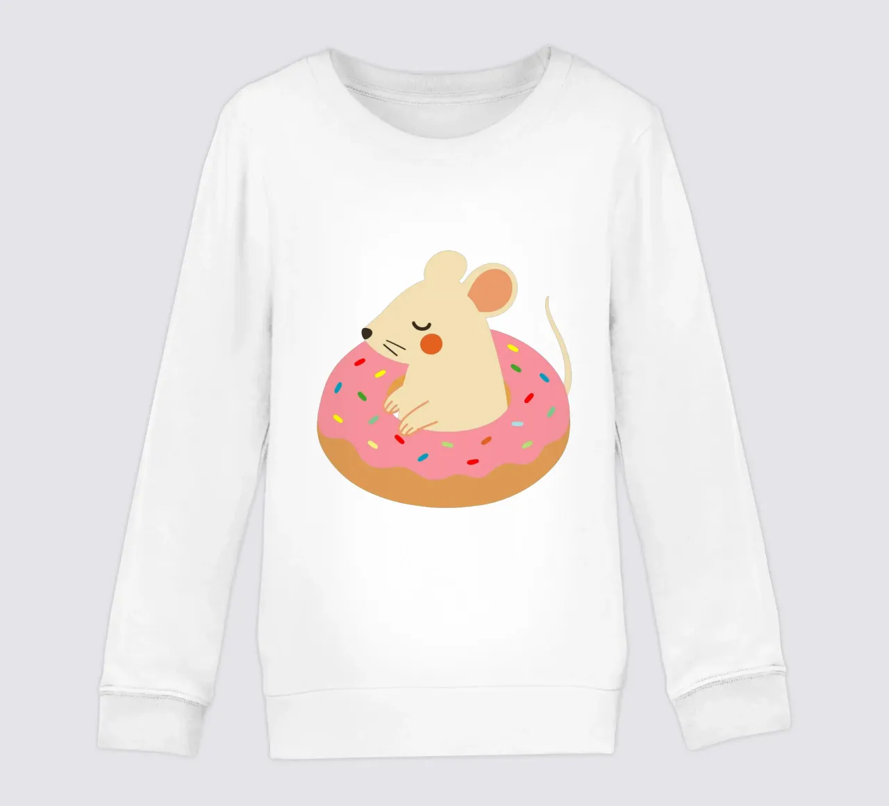 Douce souris dans un beignet - Illustration animalière ludique sweat enfant de namosh
