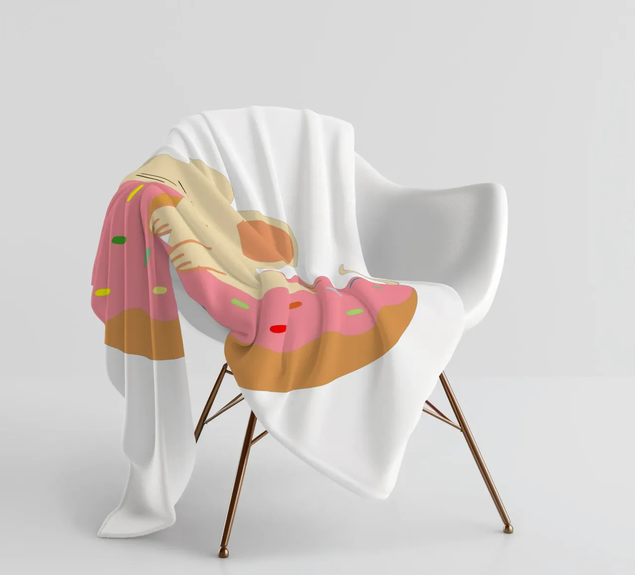 Douce souris dans un beignet - Illustration animalière ludique plaid polaire de namosh