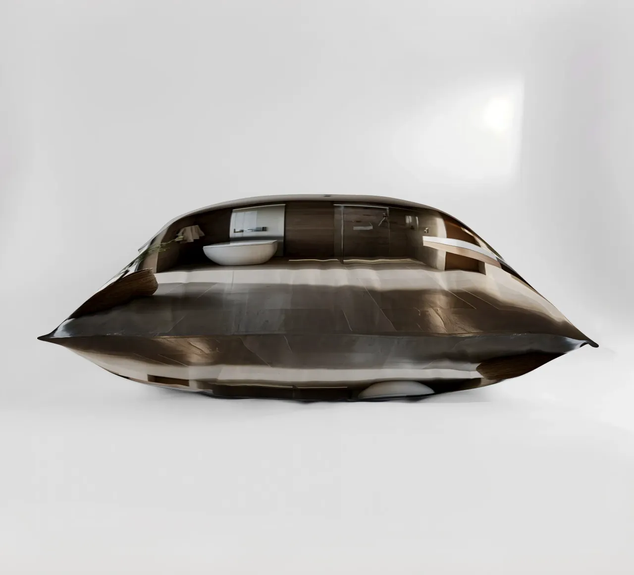 Design degli interni di un bagno moderno con luce naturale cuscino da DesignDoodle