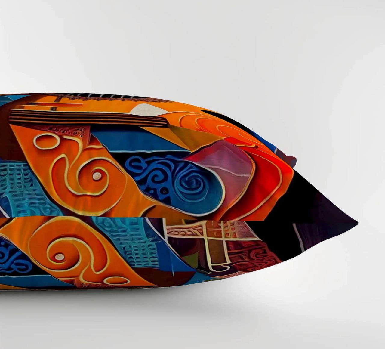 guitar musical instrument strings patterns abstract shapes c decorative cushion by Leslie Anne Kriz