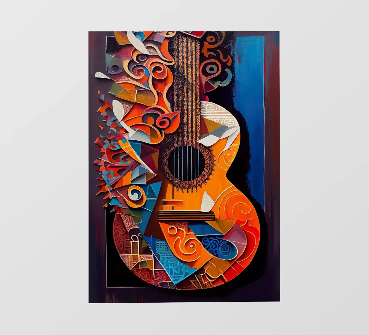 chitarra strumento musicale corde modelli forme astratte c telo in pvc da Leslie Anne Kriz