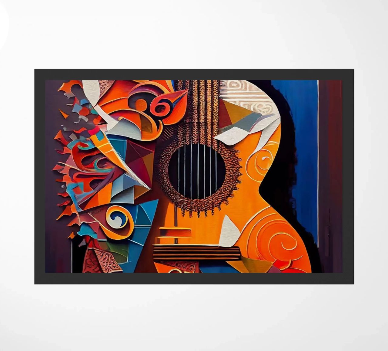 guitar musical instrument strings patterns abstract shapes c doormat by Leslie Anne Kriz