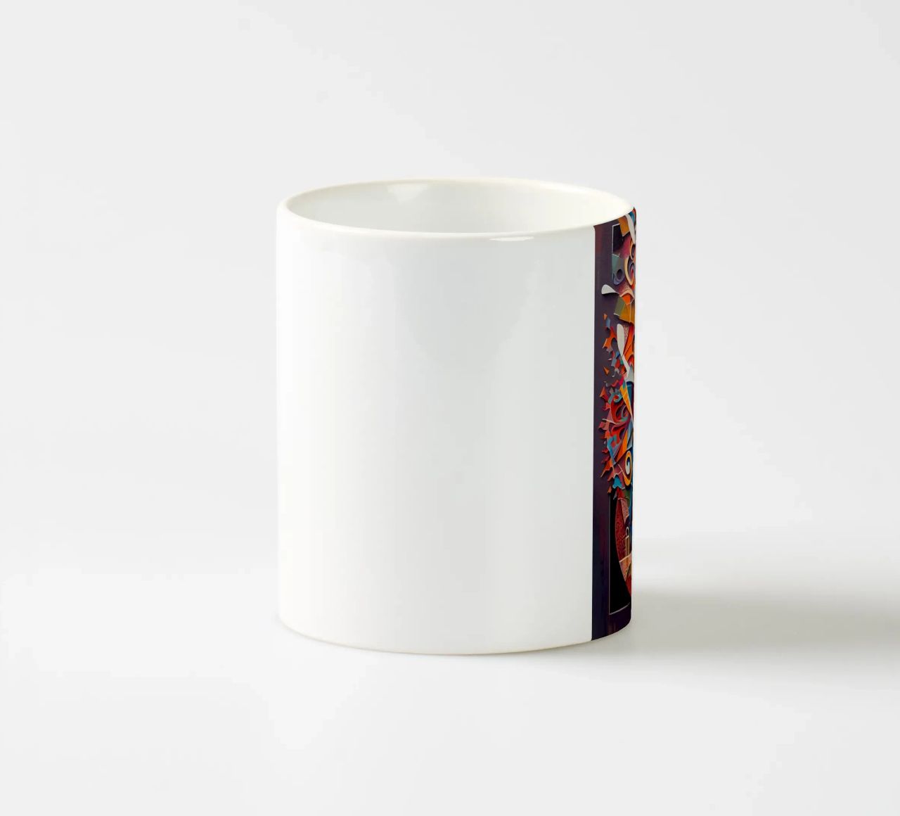 guitar musical instrument strings patterns abstract shapes c ceramic mug by Leslie Anne Kriz