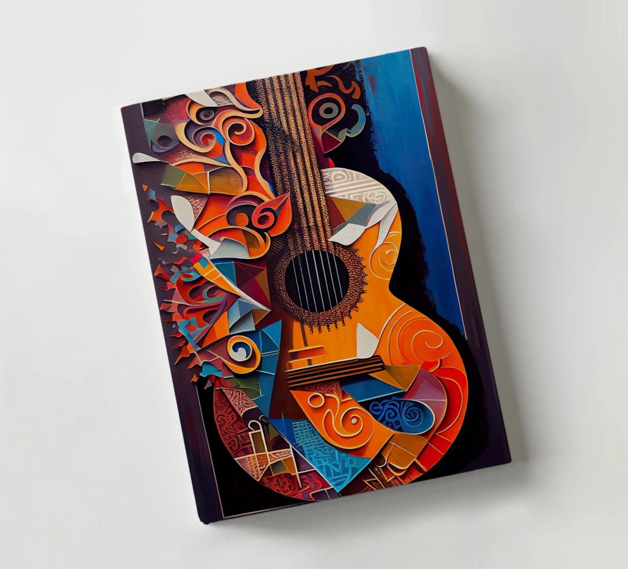 guitar musical instrument strings patterns abstract shapes c notebook by Leslie Anne Kriz