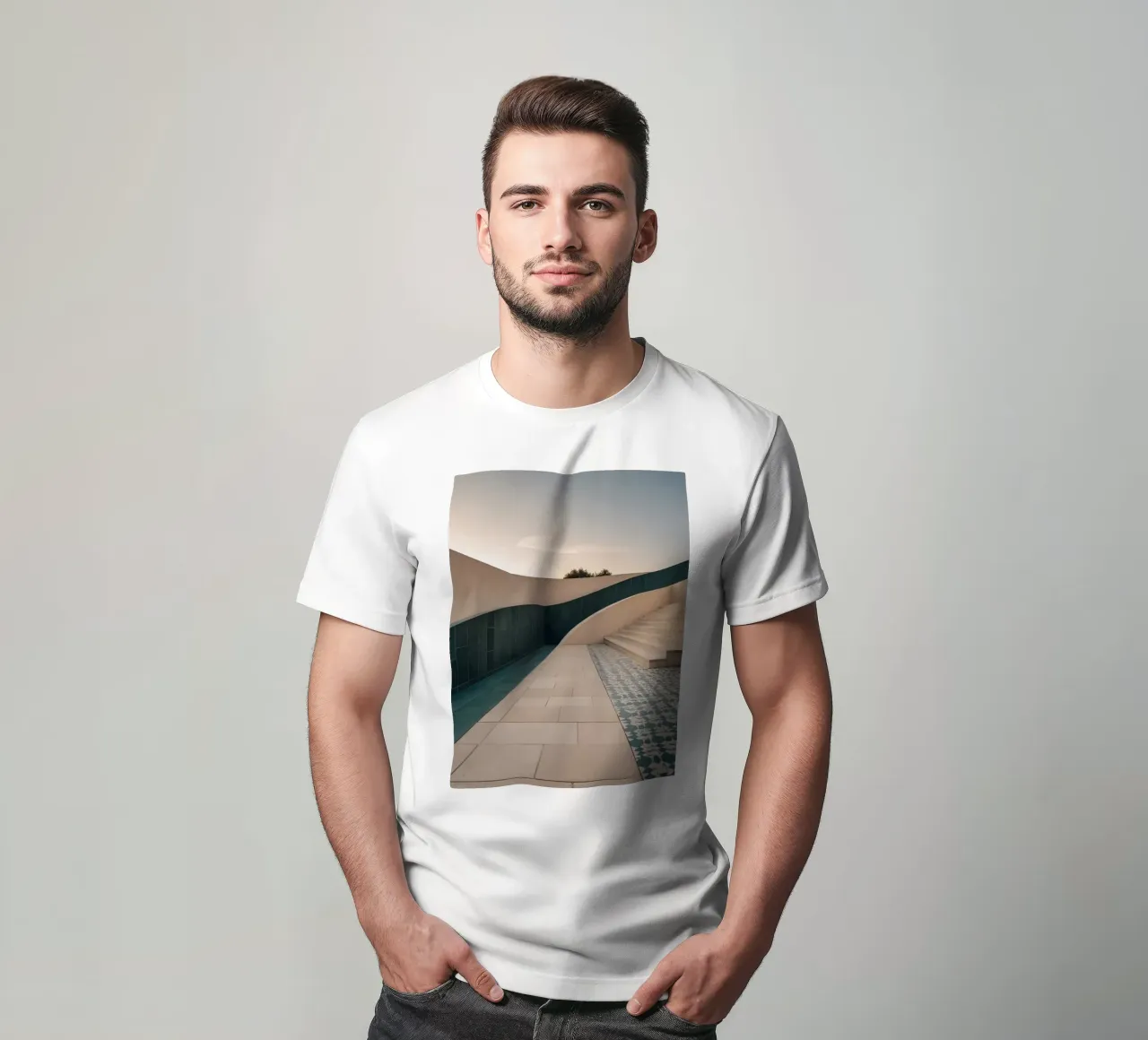 Architectural elegance of contemporary structure t-shirt by DesignDoodle