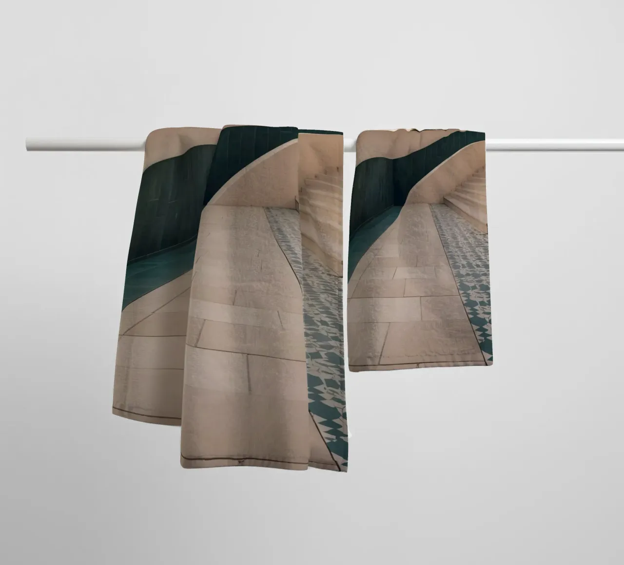 Architectural elegance of contemporary structure towel by DesignDoodle