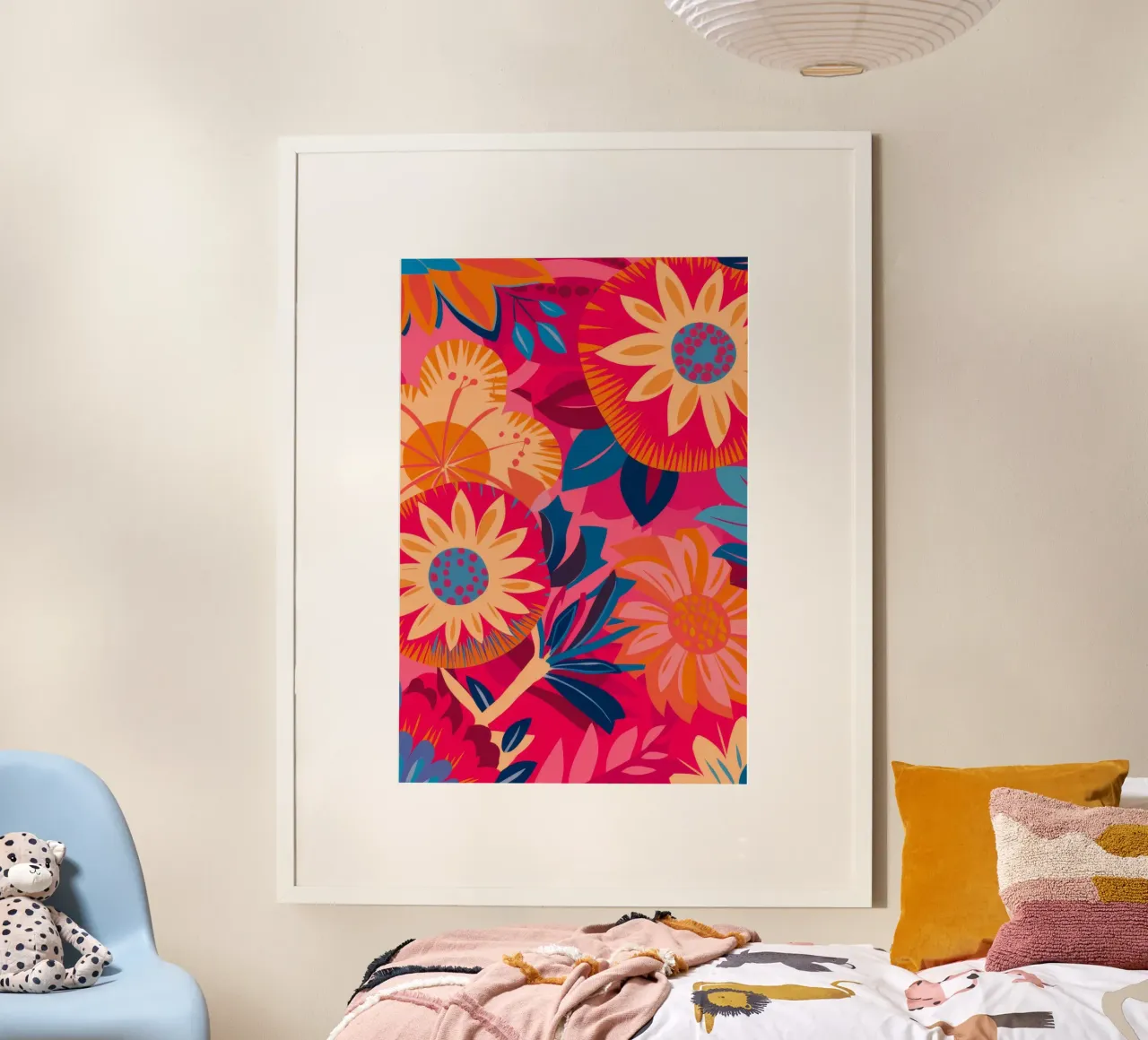 Fleur de tournesol radieuse poster avec cadre en plastique de Zep Layers