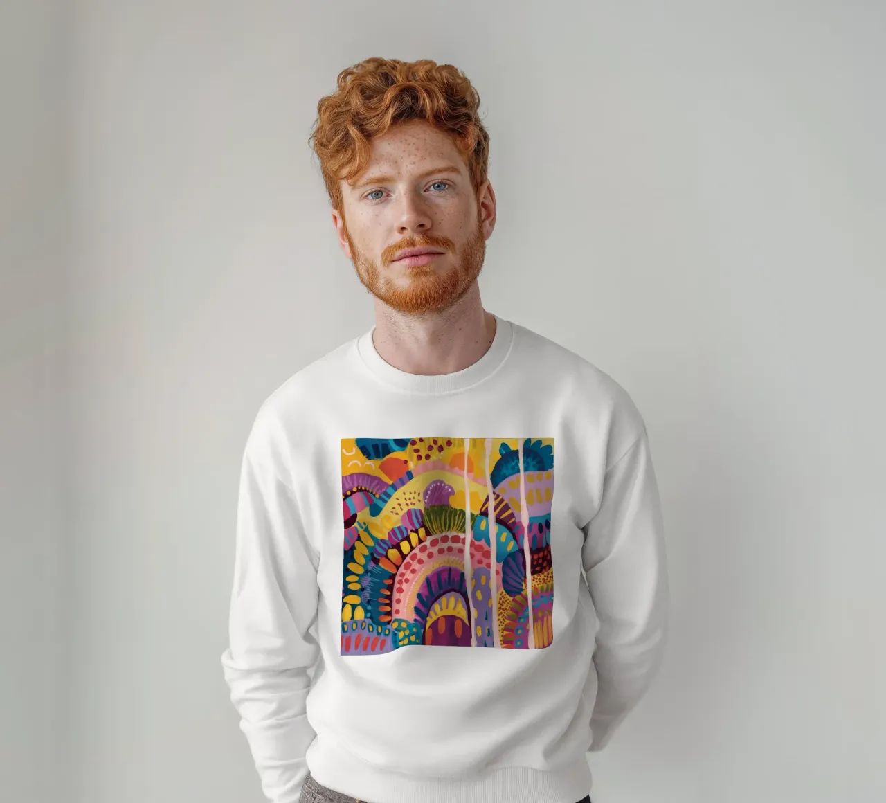 Abstract Rainbow Hills sweatshirt by Zep Layers