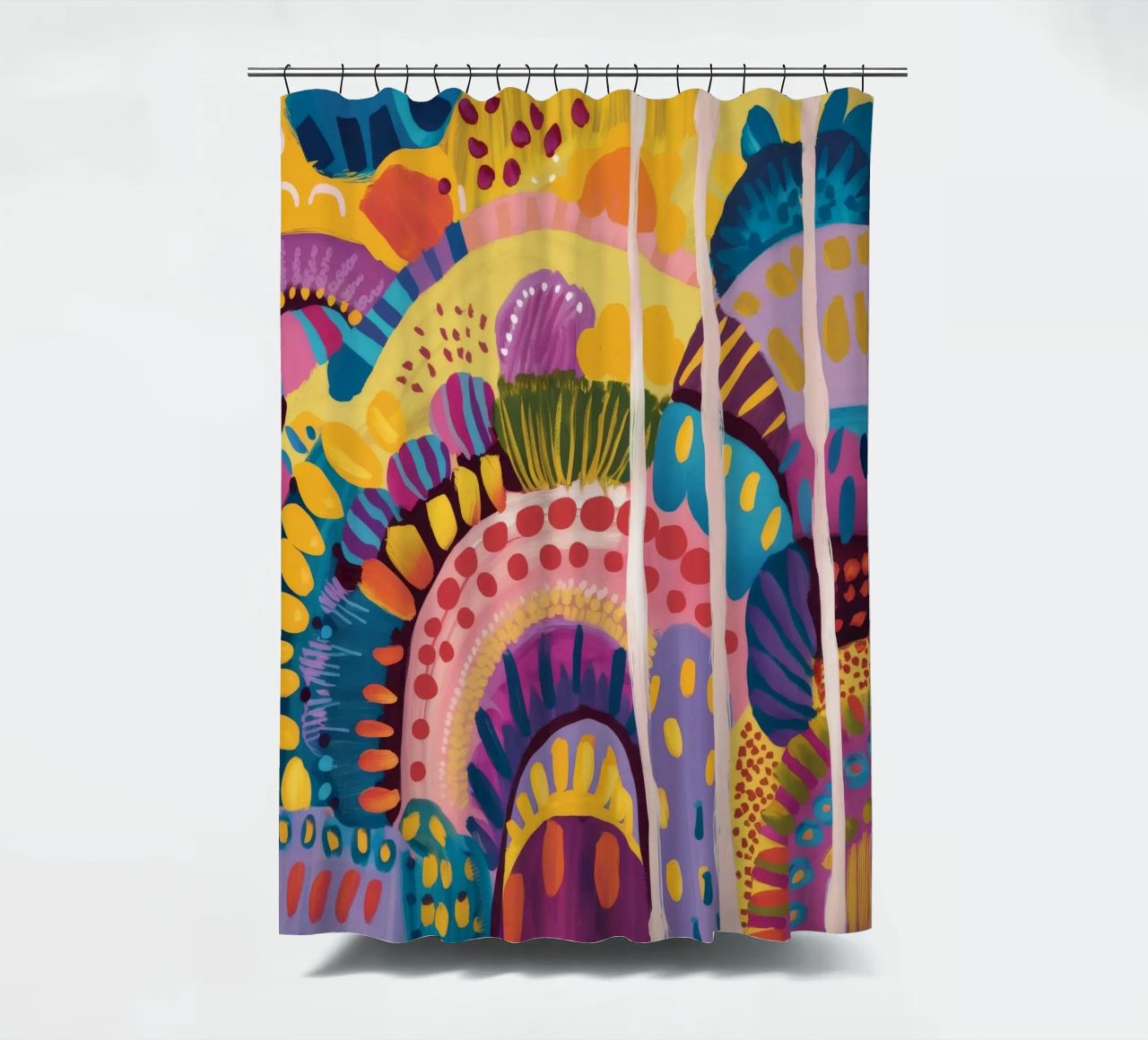Abstract Rainbow Hills shower curtain by Zep Layers