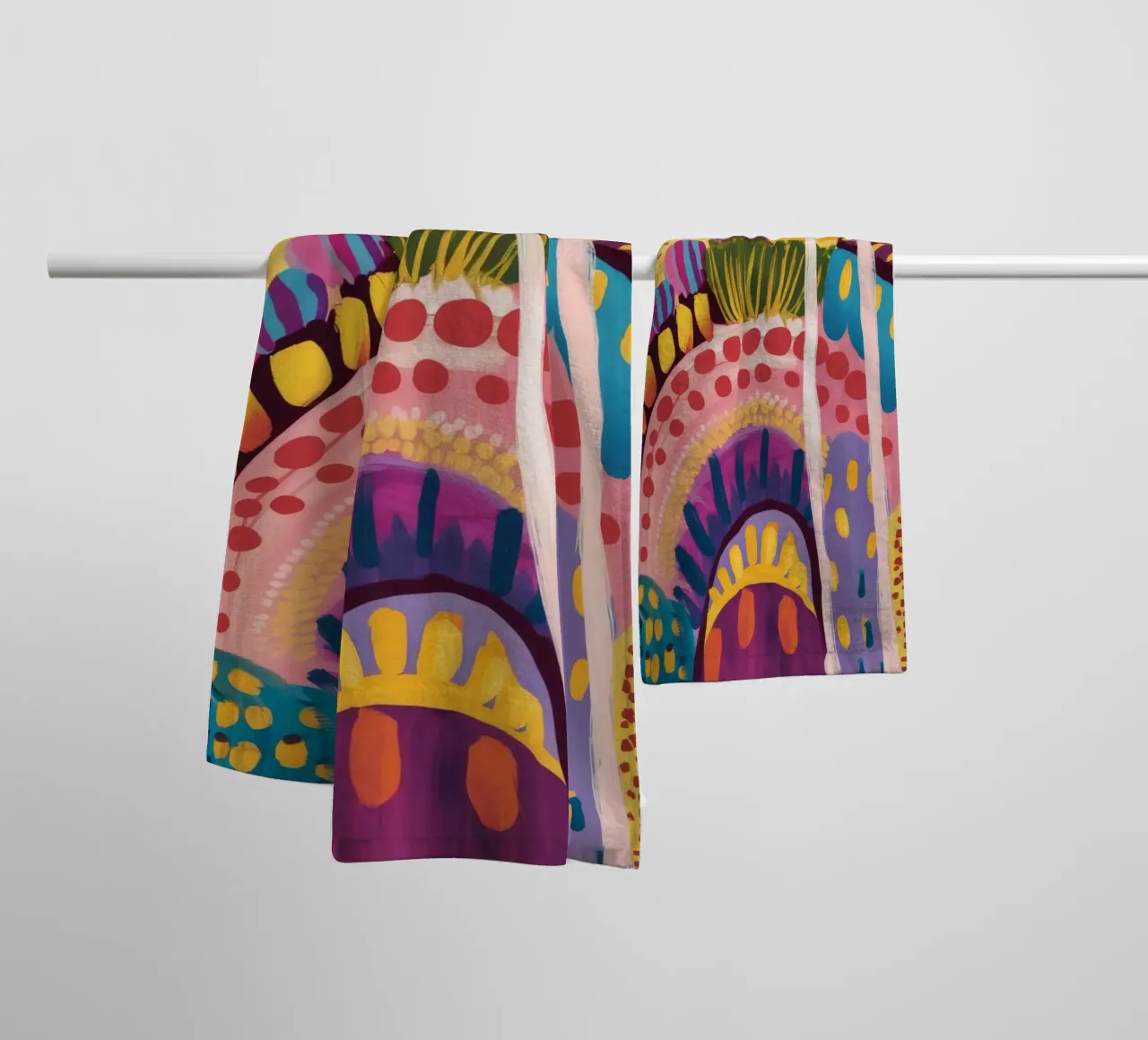 Collines arc-en-ciel abstraites serviette de bain de Zep Layers
