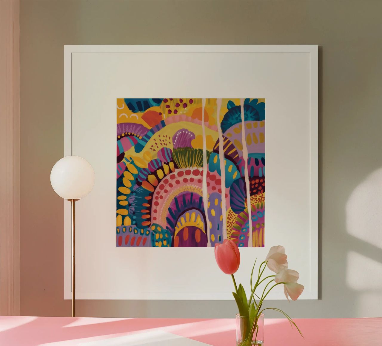 Collines arc-en-ciel abstraites poster de Zep Layers