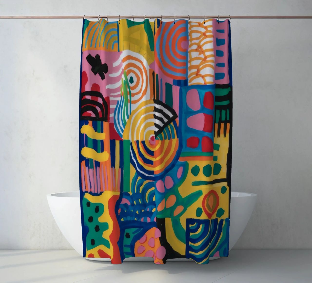 Bohemian Rhapsody Abstract shower curtain by Zep Layers