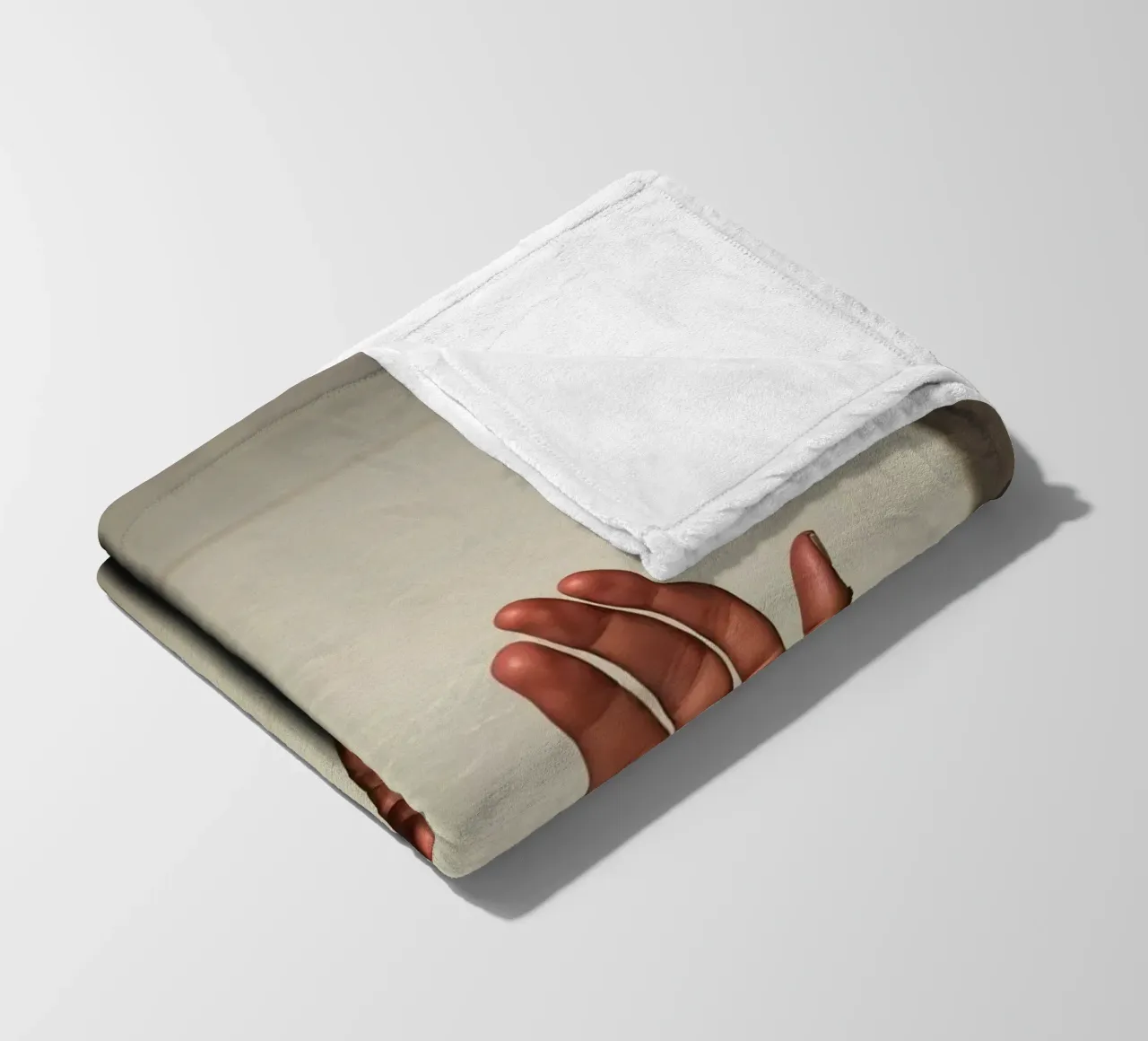 Hands reaching towards light in a minimalist setting fleece blanket by DesignDoodle