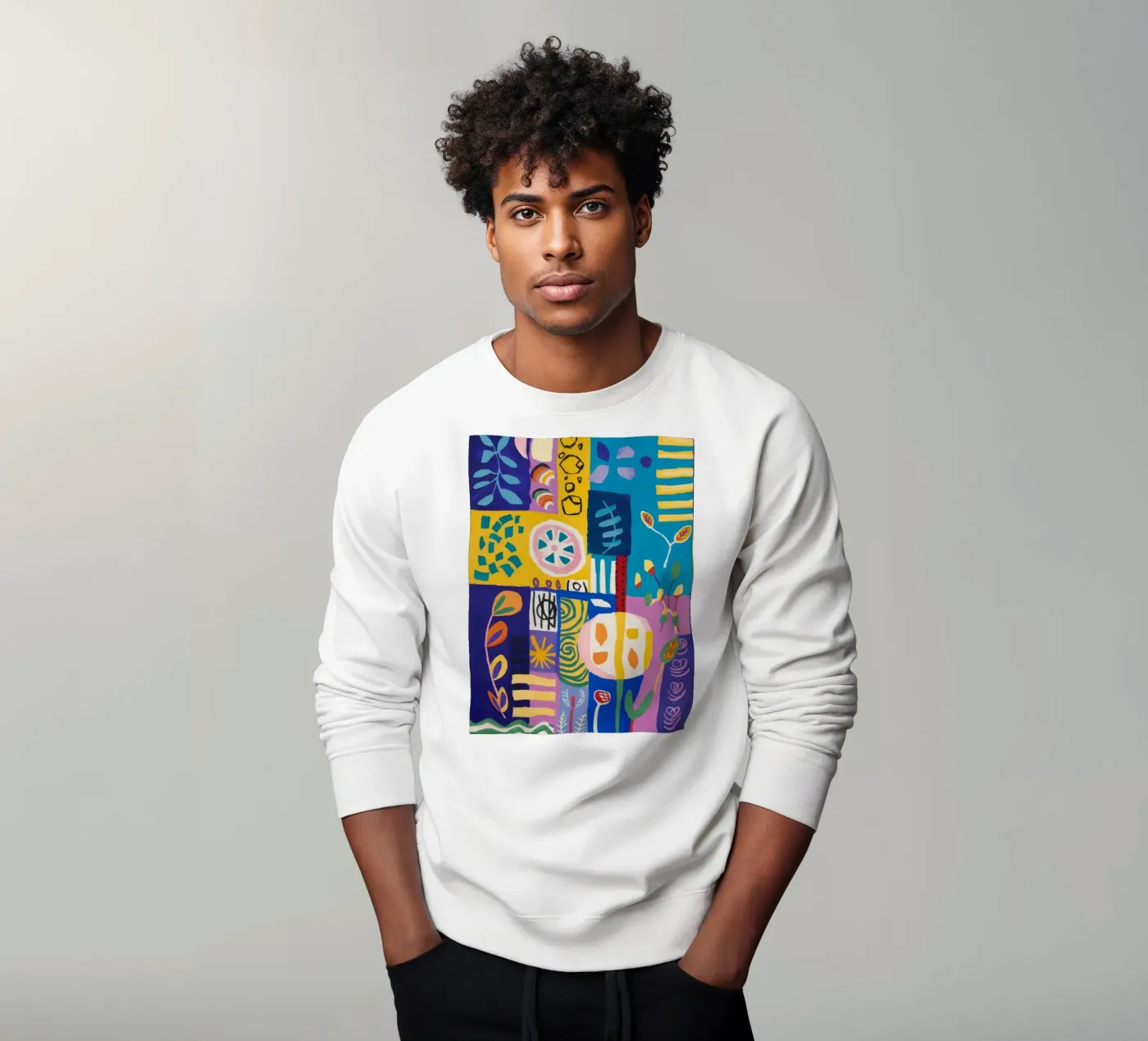 Patchwork Bloom Quilt sweatshirt by Zep Layers