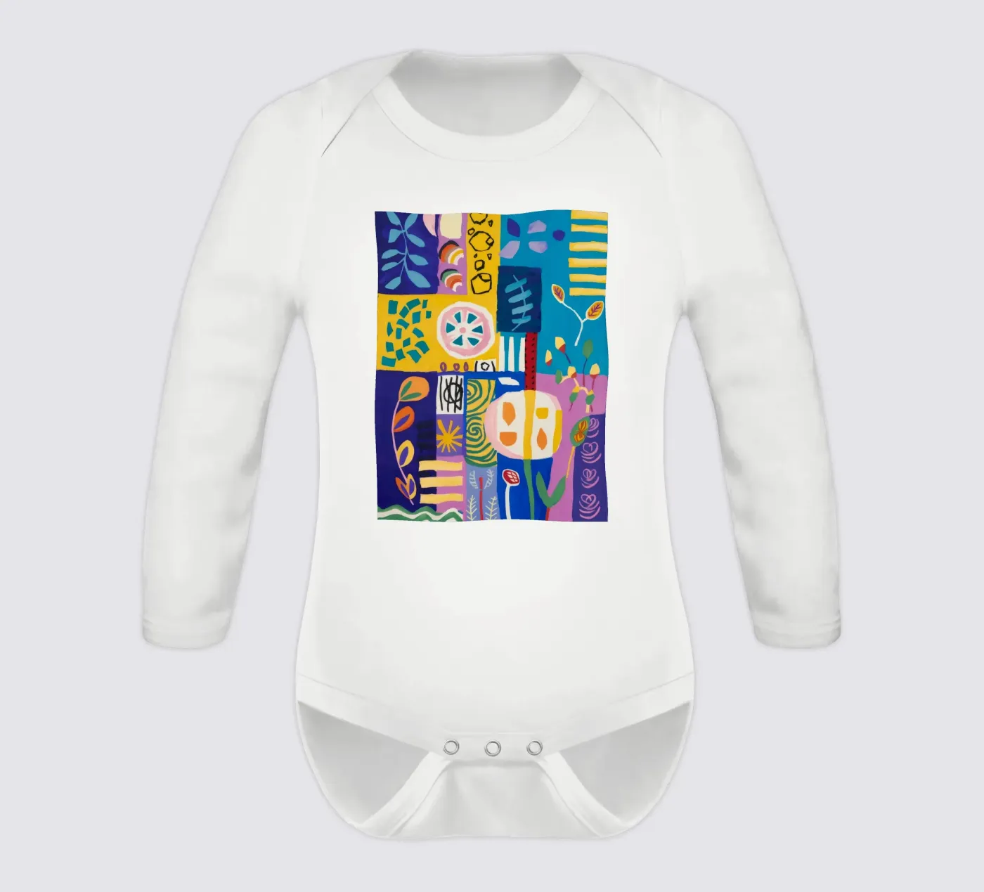 Trapunta Patchwork Bloom body neonato maniche lunghe da Zep Layers