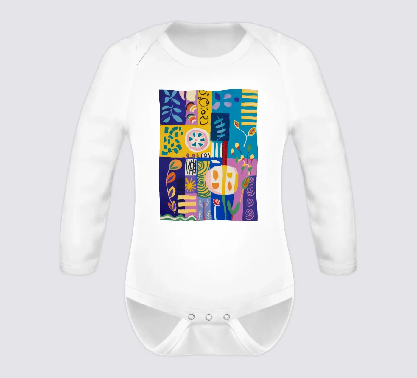 Trapunta Patchwork Bloom body neonato maniche lunghe da Zep Layers