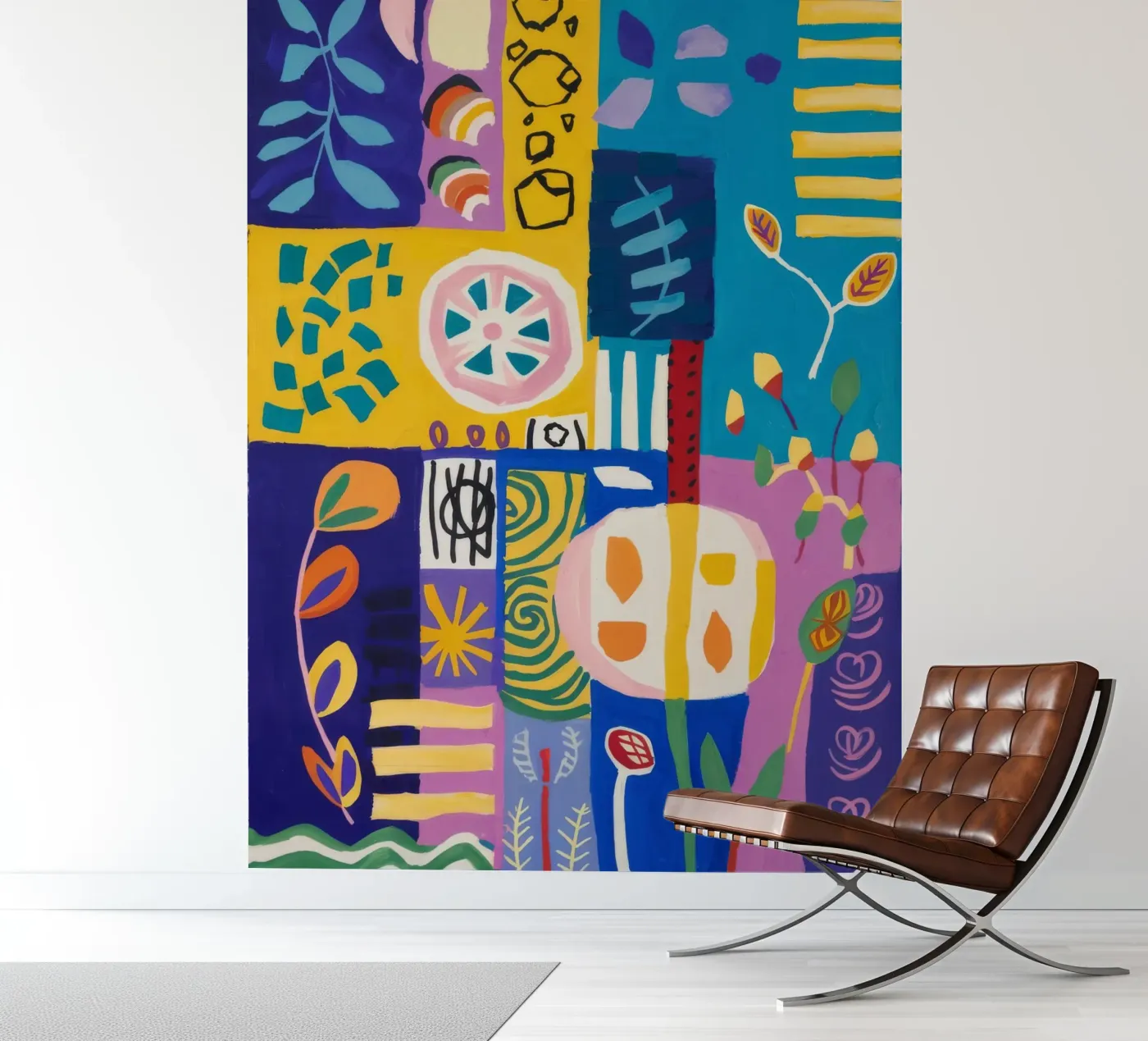 Patchwork Bloom Quilt fotobehang van Zep Layers