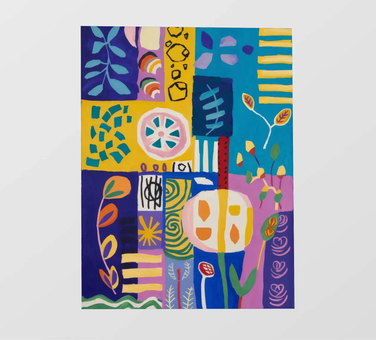 Patchwork Bloei Quilt fotobehang van Zep Layers