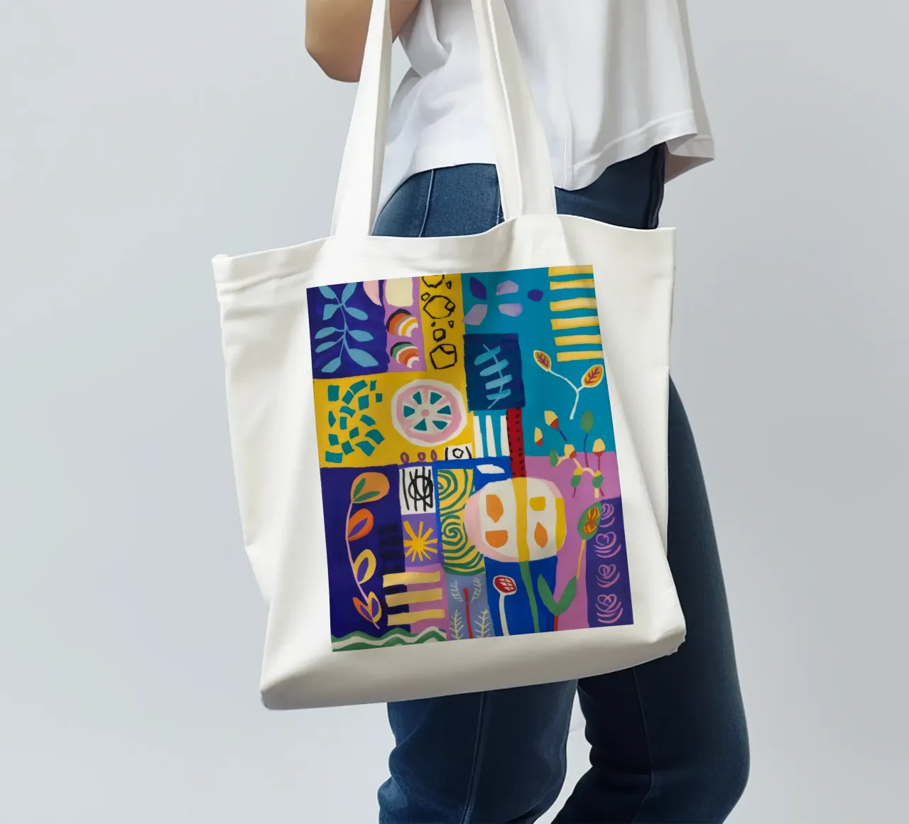 Trapunta Patchwork Bloom borsa in juta da Zep Layers