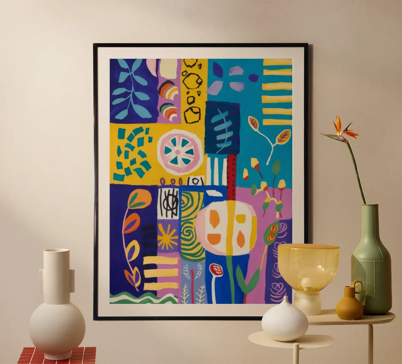 Patchwork Bloei Quilt poster van Zep Layers