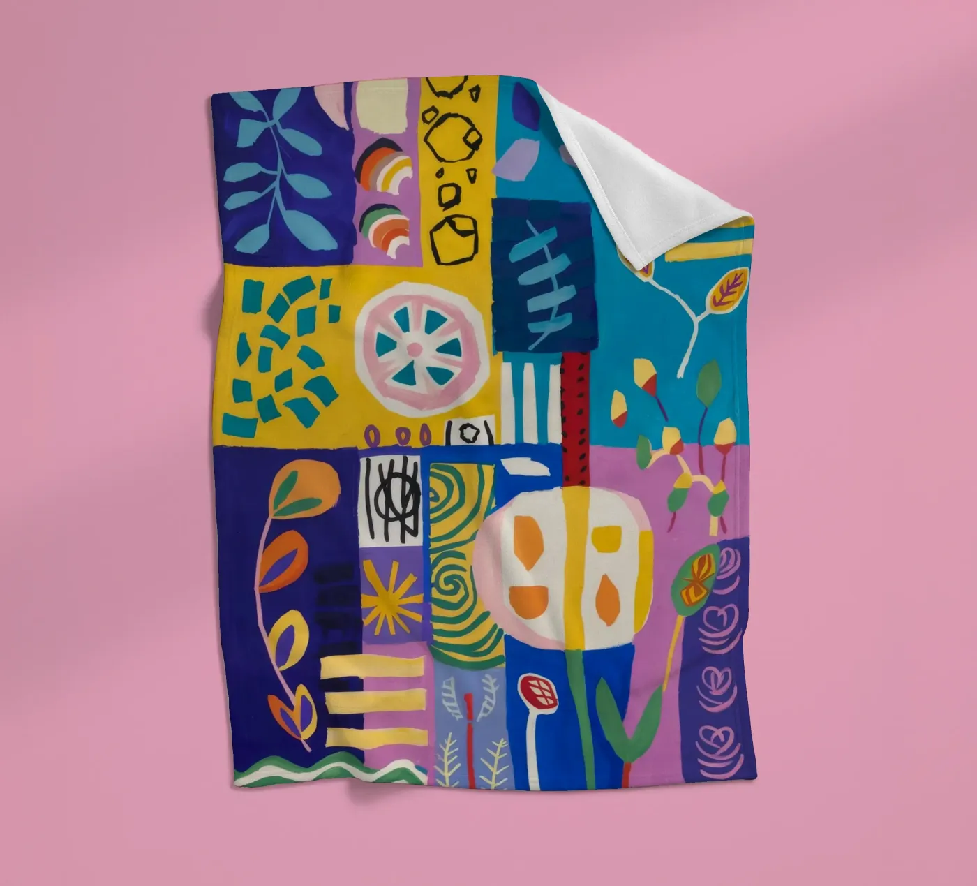 Patchwork Bloom Quilt fleece blanket by Zep Layers
