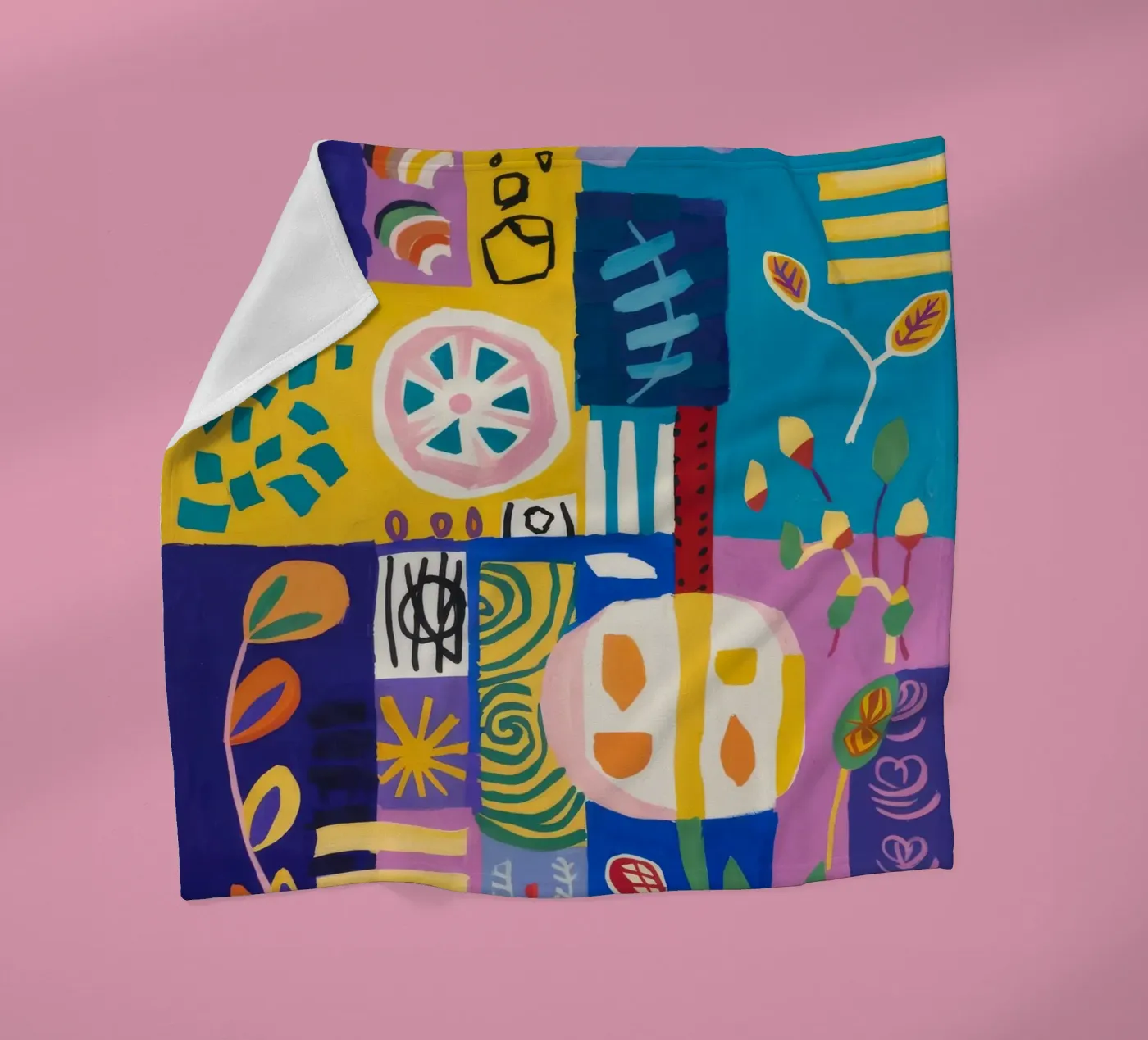 Patchwork Bloom Quilt fleece blanket by Zep Layers