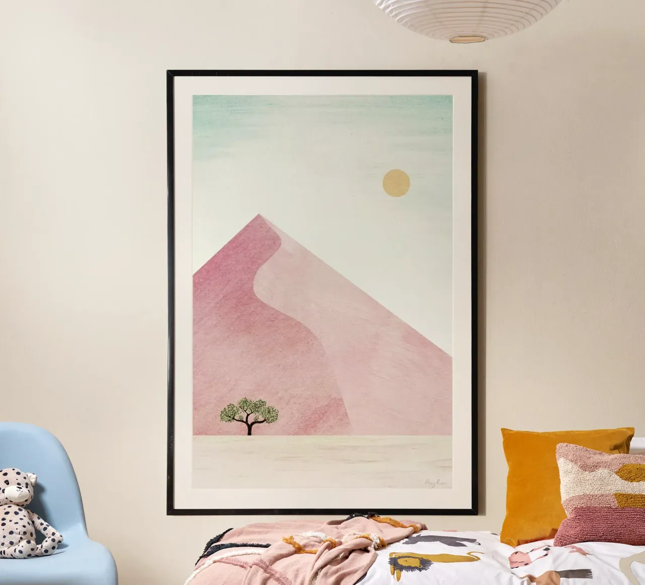 Pink Dune poster con telaio in legno da Henry Rivers