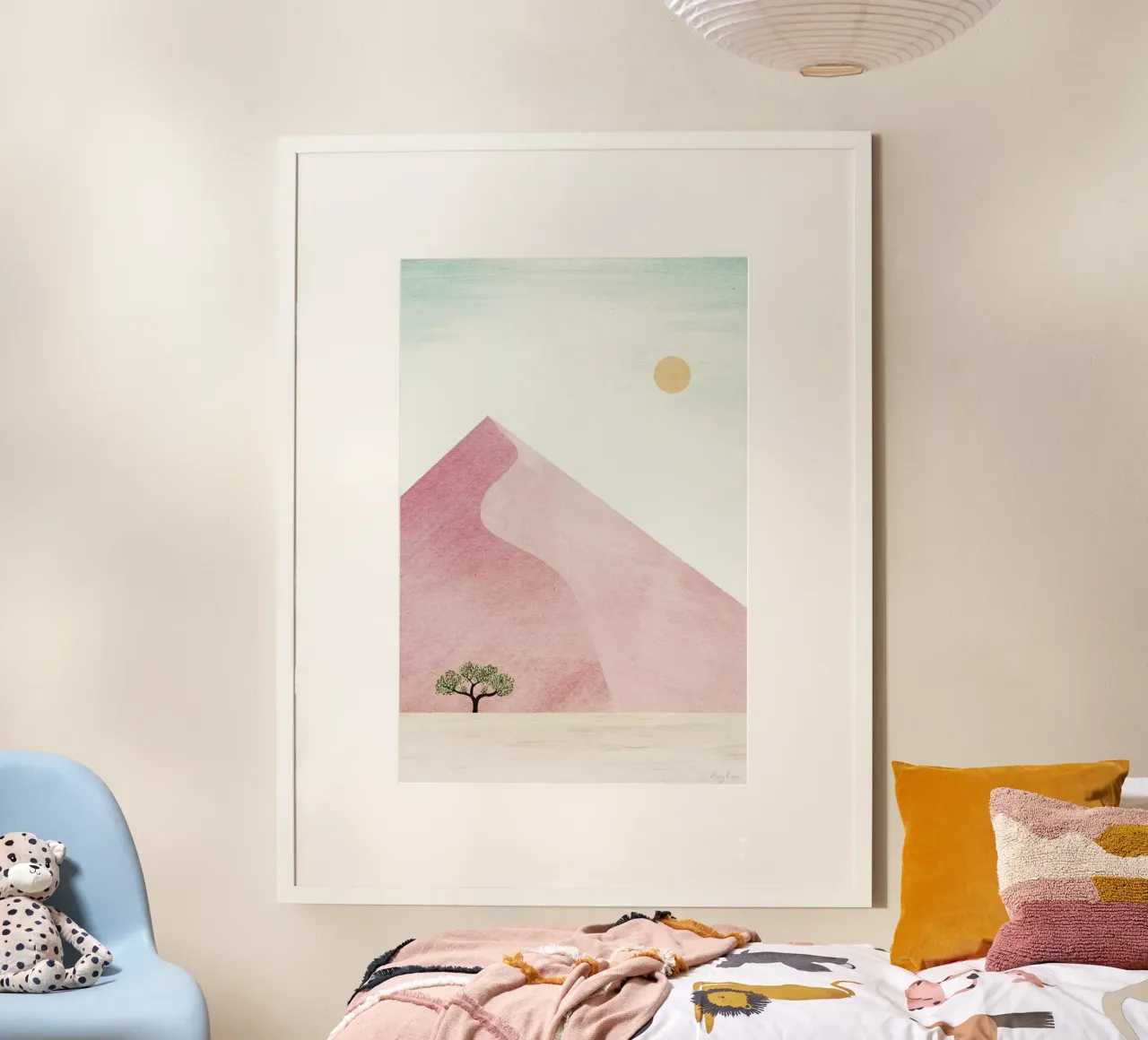 Pink Dune poster con telaio in legno da Henry Rivers