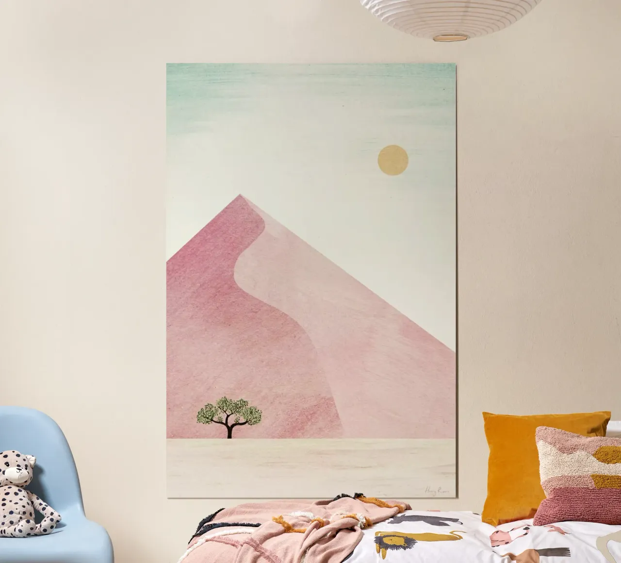 Pink Dune poster con telaio in legno da Henry Rivers